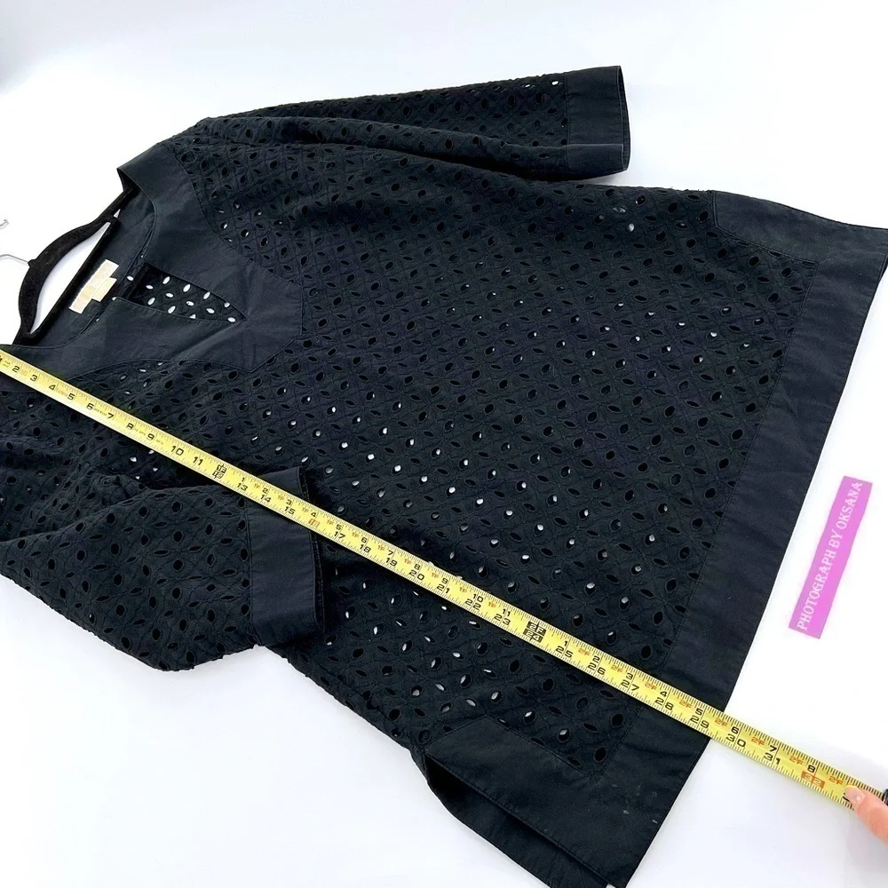 Michael Kors Black Eyelet Tunic size 10 Cotton 100%